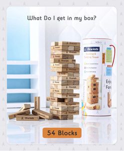 Premium 54 Blocks Wooden Stacking Game