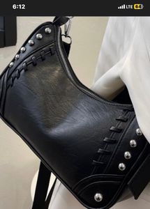 Y2k Zara Leather Studded Crossbody Bag