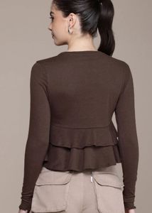Brown Peplum Top