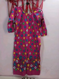 Pink Printed Kurta