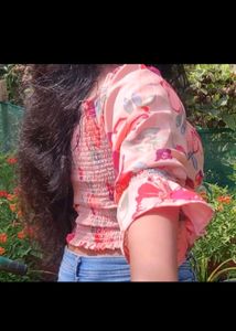Floral Balloon Sleeves Top