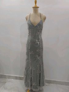 Elegant Grey Maxi Dress