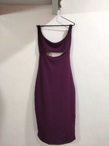 Burgundy Cutout Midi Dress