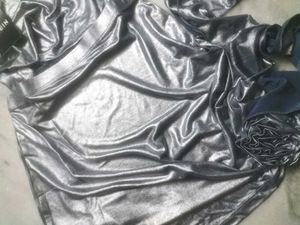 Metallic Silver Two-Piece Set