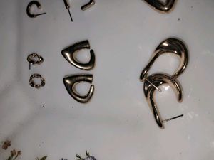Geometric Gold Earrings Set Of 6