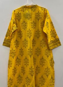 Yellow Printed Kurta