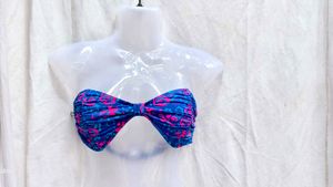 222011. Blue Floral Bikini Top