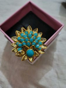 Turquoise Flower Statement Ring