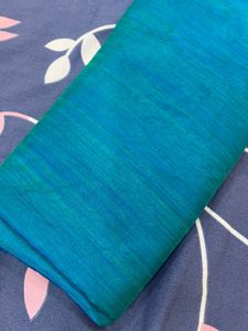 New Teal Blue Plain Saree