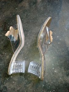 Sparkly Gold Fashion Slides