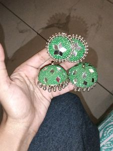 Beautiful Green  Jhumke Janpath Gujarati Lane