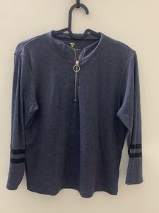 Blue Zip Up Top