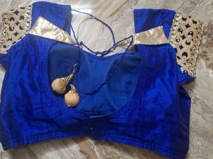 Royal Blue Embellished Blouse