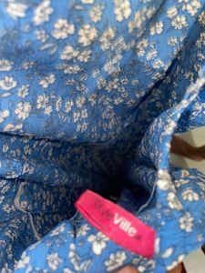 StyleVille Blue Floral Dress