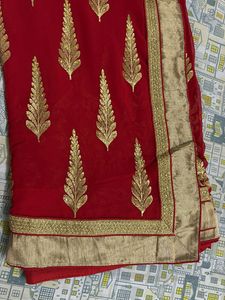 Red &amp; Gold Saree