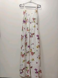 white floral gown