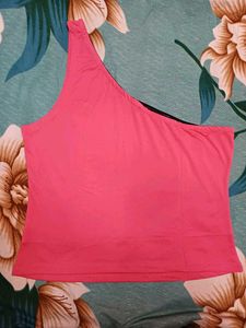 Shein One Shoulder Straight Hem Short Top