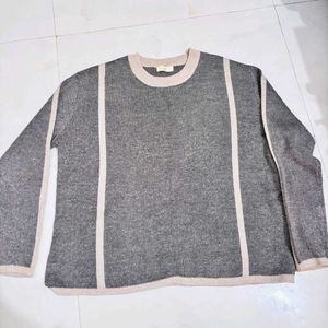 Stylish Gray Knit Sweater