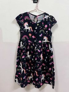 Unicorn Print Girls Dress