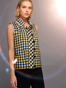 Plaid Sleeveless Jacket