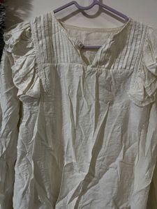 Ruffled cream Blouse