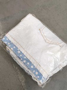White & Blue Star Print Shorts