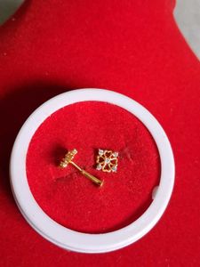 Gold Floral Stud Earrings