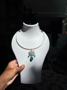 Silver Tone Artistic Necklace