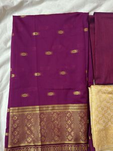 Purple Banarasi Dress Material