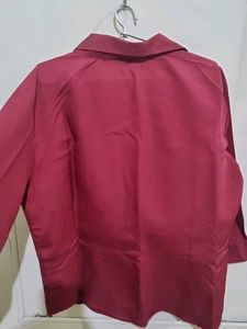 Maroon Red Abstract Shirt Women