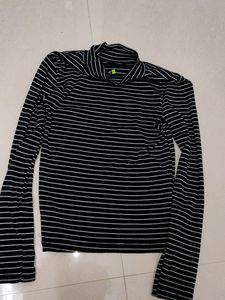 TOKYO TALKIES Blue Striped Tshirt Full Sleeve