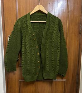 Olive Aran Knit Cardigan