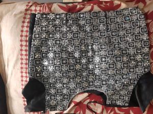 Grey Lehanga With Mirror Work. 4 Piece Set