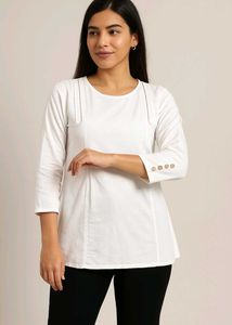 White 3/4 Sleeve Top