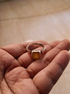 YELLOW SAPPHIRE (PUKHRAJ) RING IN PURE SILVER