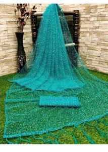 Self Design Bollywood Net Saree