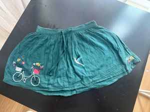 Embroidered Green Skirt