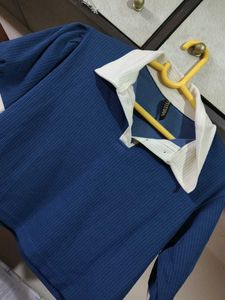 Chic Blue &amp; White Polo Shirt