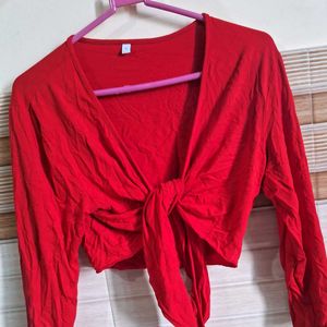 Tie Knot Up Shrug Front Cropped