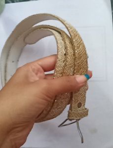 Belt (Golden Shimmery Women Belt For Jeans)