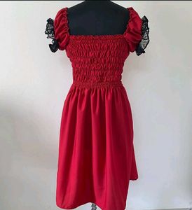 Pretty Red Milkmaid Princess Dress