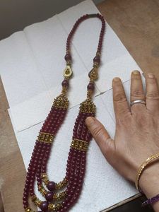 Maroon Beads Long Chain