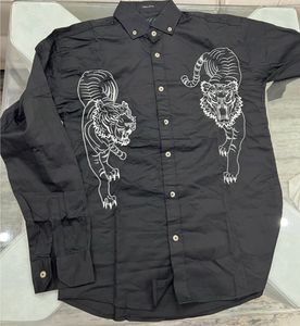 Black Tiger Embroidery Shirt  L XL XXL