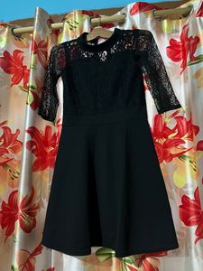 Cute Lace Pinterest Black Skater Dress 🖤