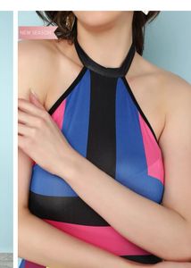 Halter stripe jumpsuit
