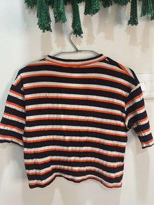 Orange Black Stripped Tee