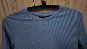 Ribbed Sky Blue Top