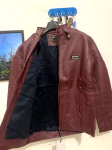 Zara Burgundy Leather Jacket