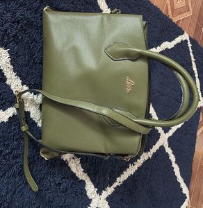 Olive Green Solid Handheld Bag