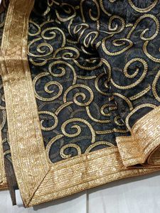 Elegant Black &amp; Gold Embellished Dupatta